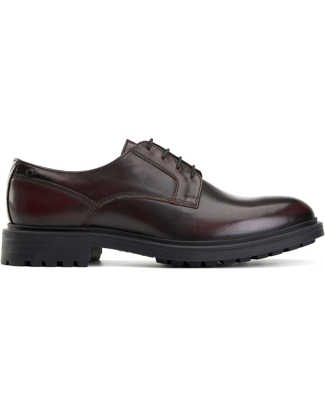 Base London Black Locke Leather Bordo Lace-Up Shoes for men