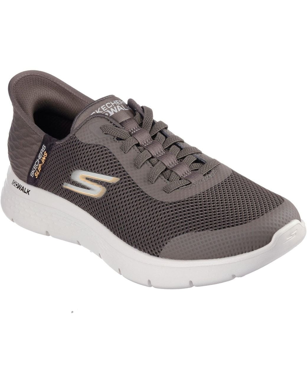 Skechers Gray Go Walk Flex Hands Up 216324-Brn Lace Up Shoes for men