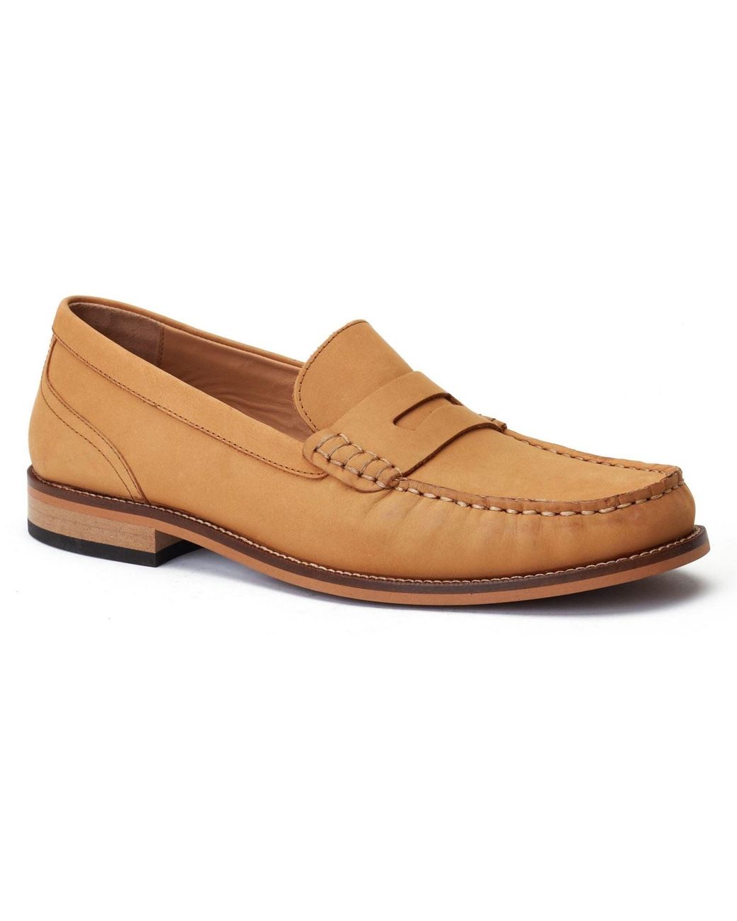 Base London Brown Garfield Leather Burnt Loafers for men