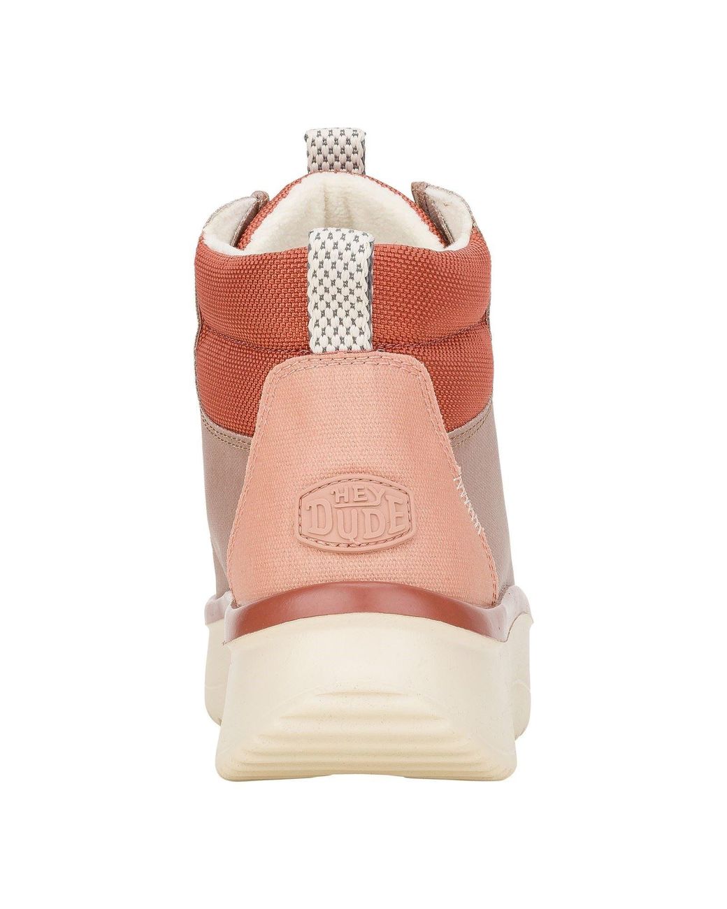 HeyDude Pink Wendy Peak Apres Pu Coated Canvas Desert Boots