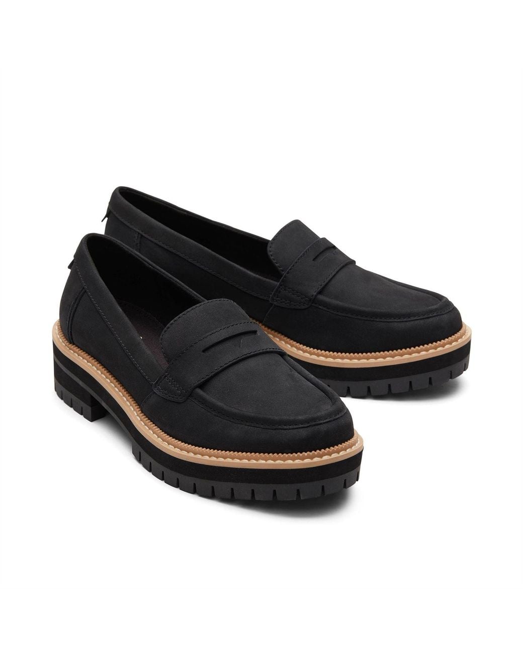 TOMS Black Cara Leather Loafers