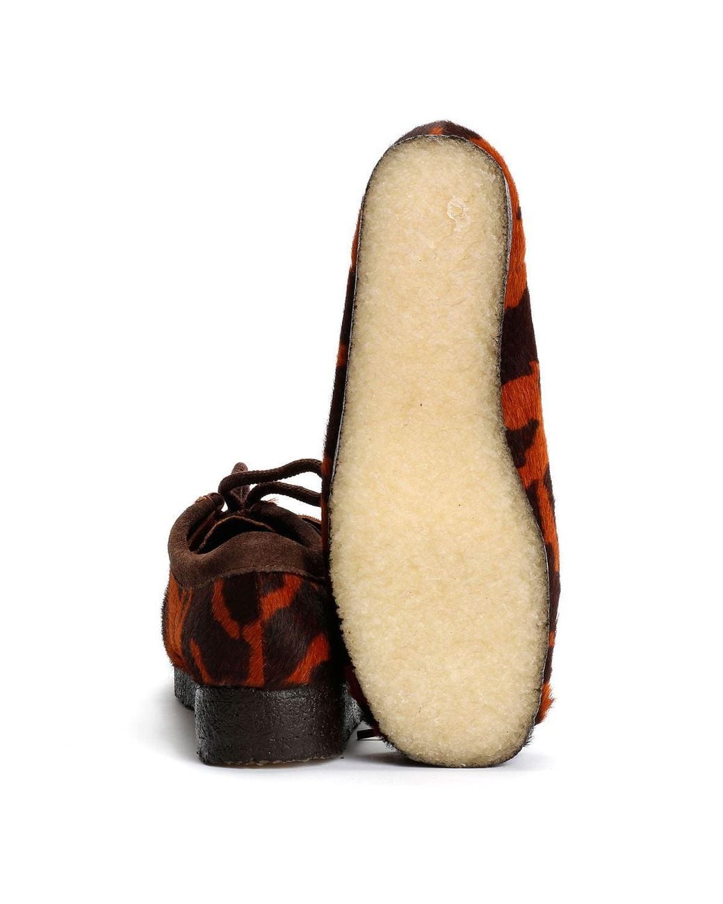 Clarks Red Wallabee Cow Print Shoes