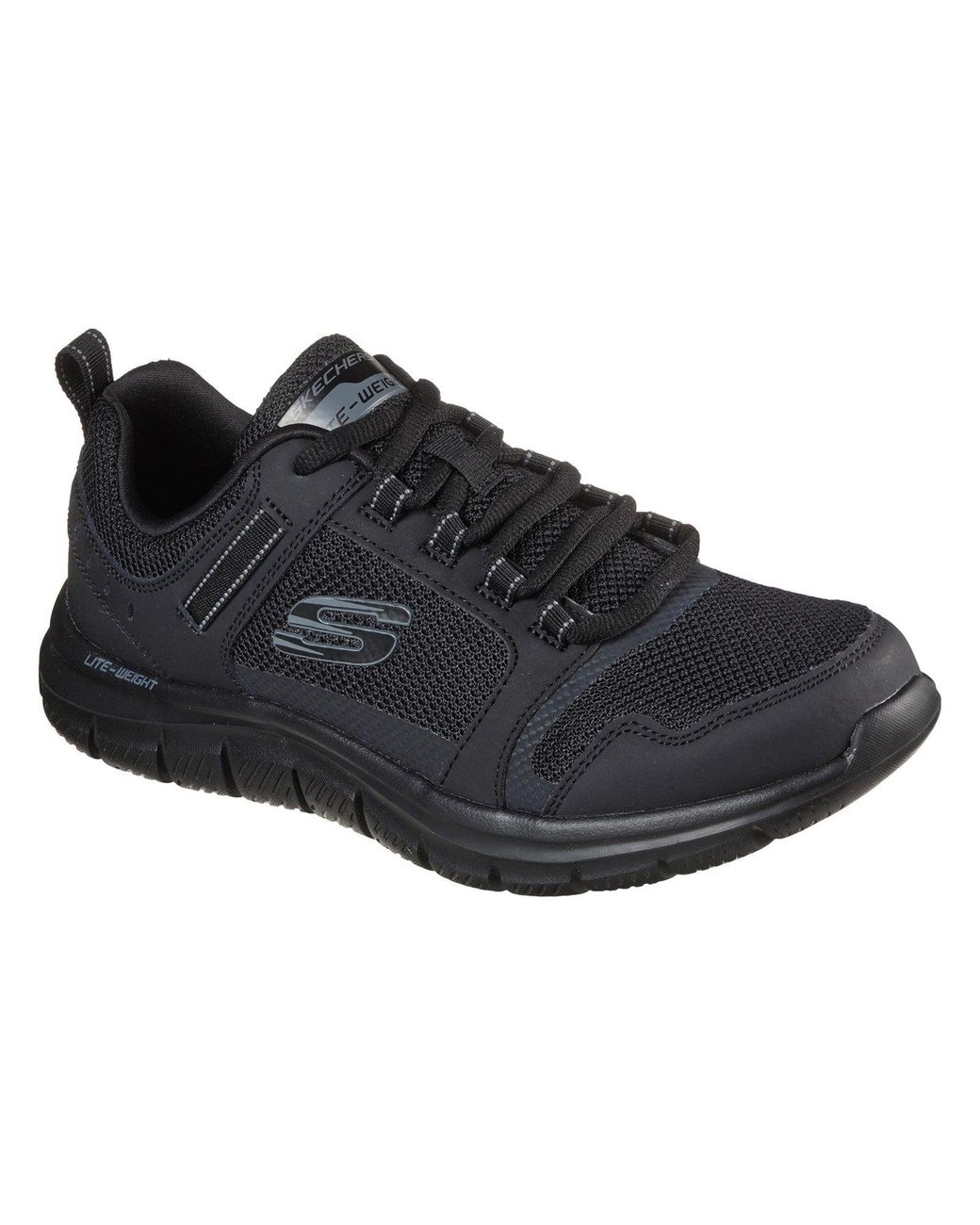 Skechers Black Track Knockhill 232001-Bbk Lace Up Shoes for men
