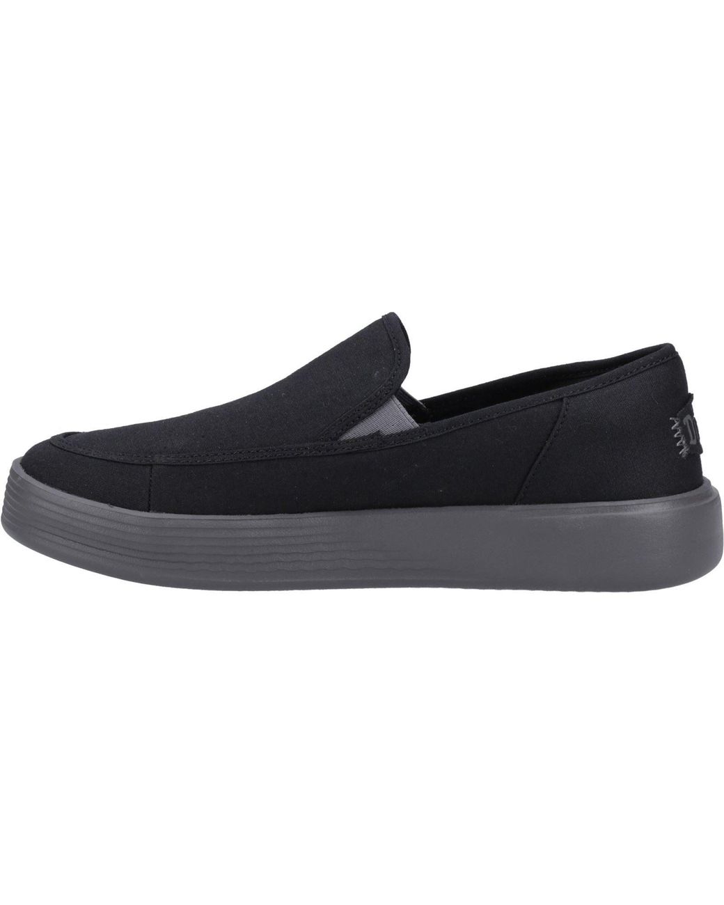 HeyDude Blue Sunapee Canvas 100% Cotton /Charcoal Loafers for men