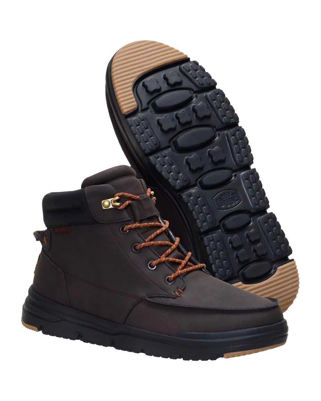 HeyDude Black Bradley Ii Classic Polyurethane Chocolate Torte/Multi Ankle Boots for men