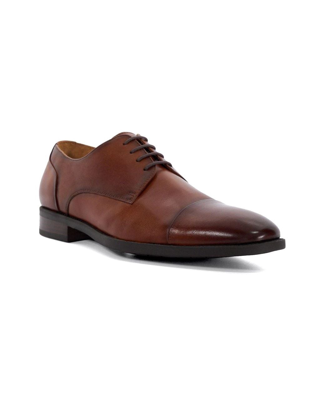 Dune Brown Suffix Leather Lace-Up Shoes for men