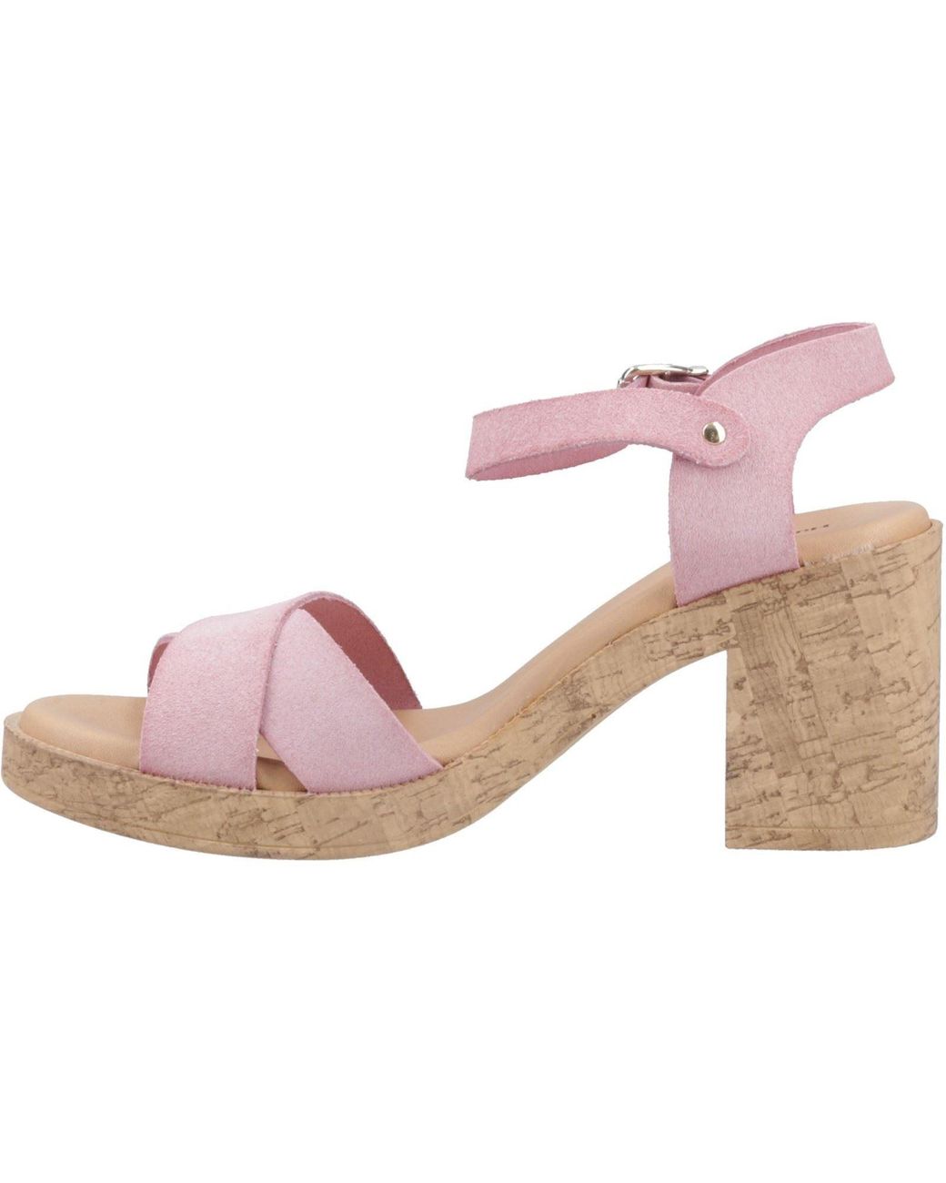 Hush Puppies Pink Georgia Cork Leather Blush Heels