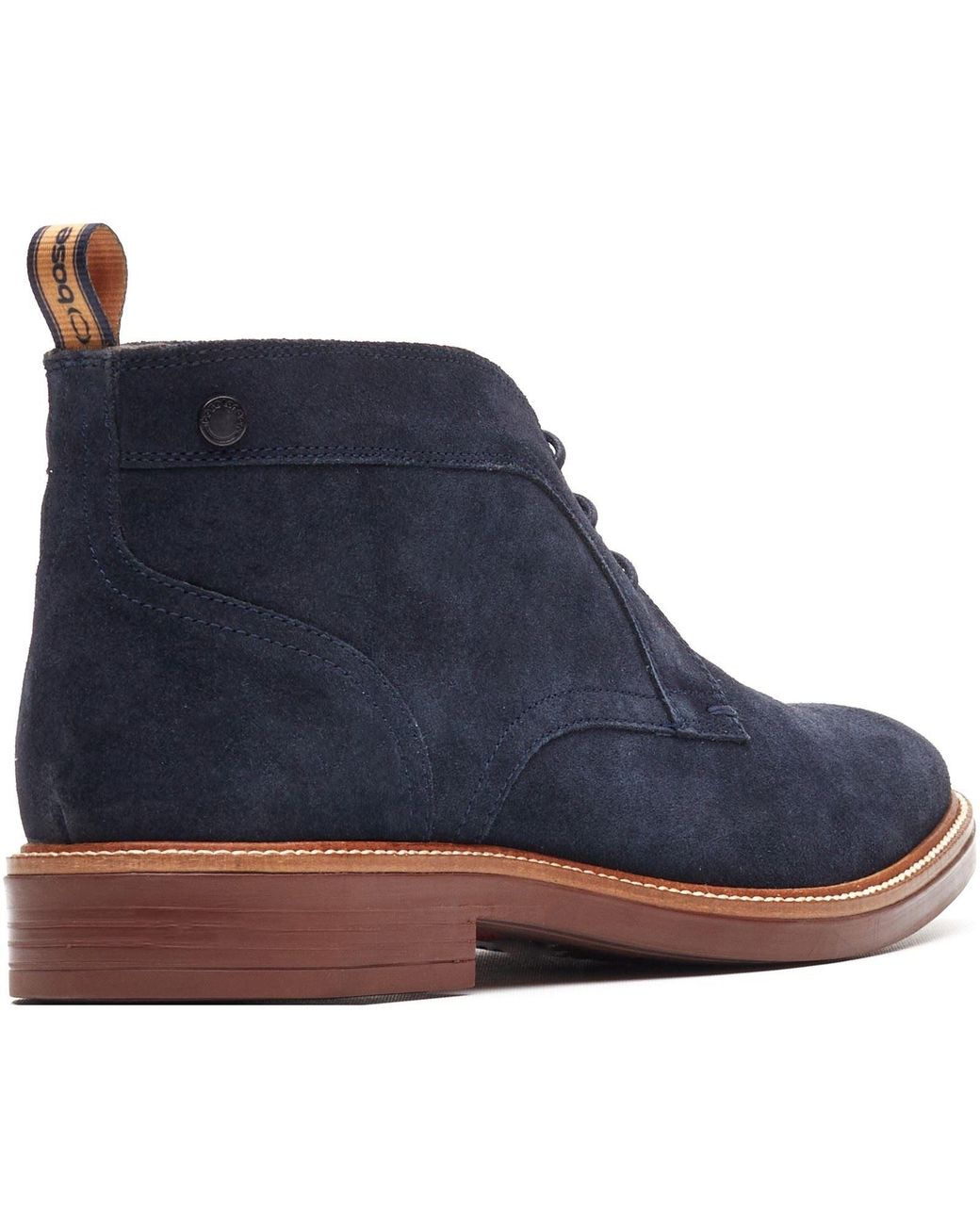 Base London Blue Lincoln Chukka Leather Boots for men
