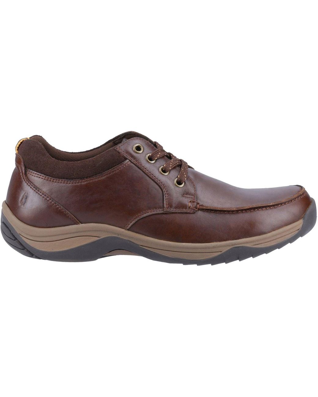Hush Puppies Brown Derek Leather Coffee Lace-Up Shoes for men