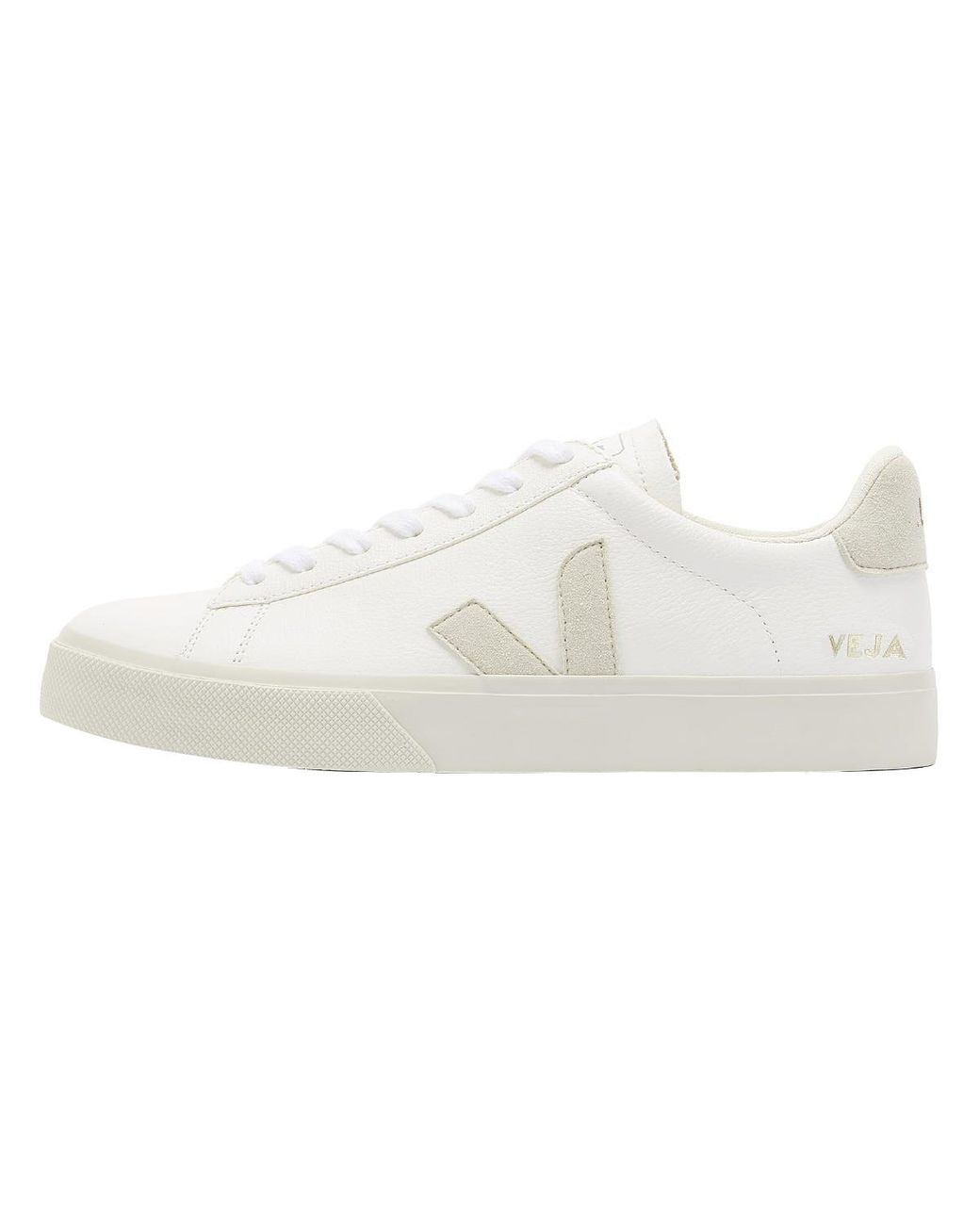 Veja White Campo Leather Low Top Sneakers