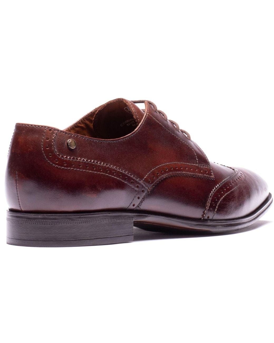 Base London Red Sloane Leather Brogues Shoes for men