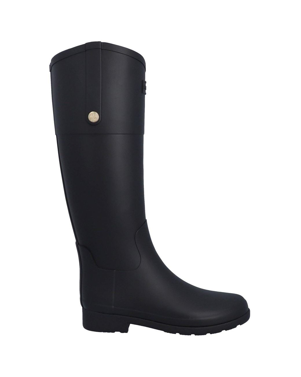 Hunter Black Refined Riding Boot Rubber Wellington Boots