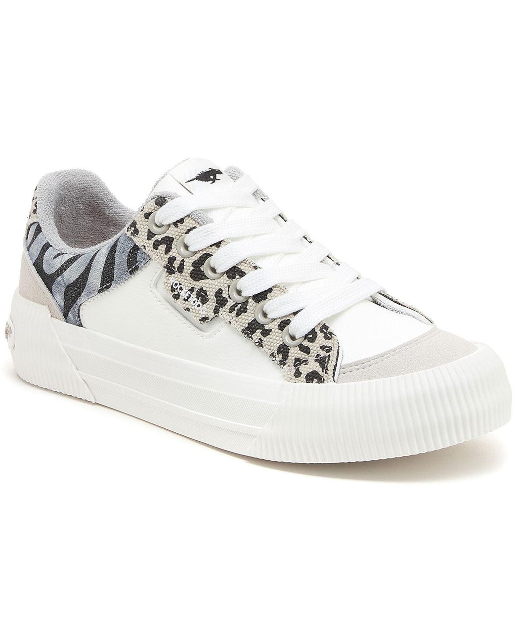 Rocket Dog White Cheery Blocked Animal Textile Trainers
