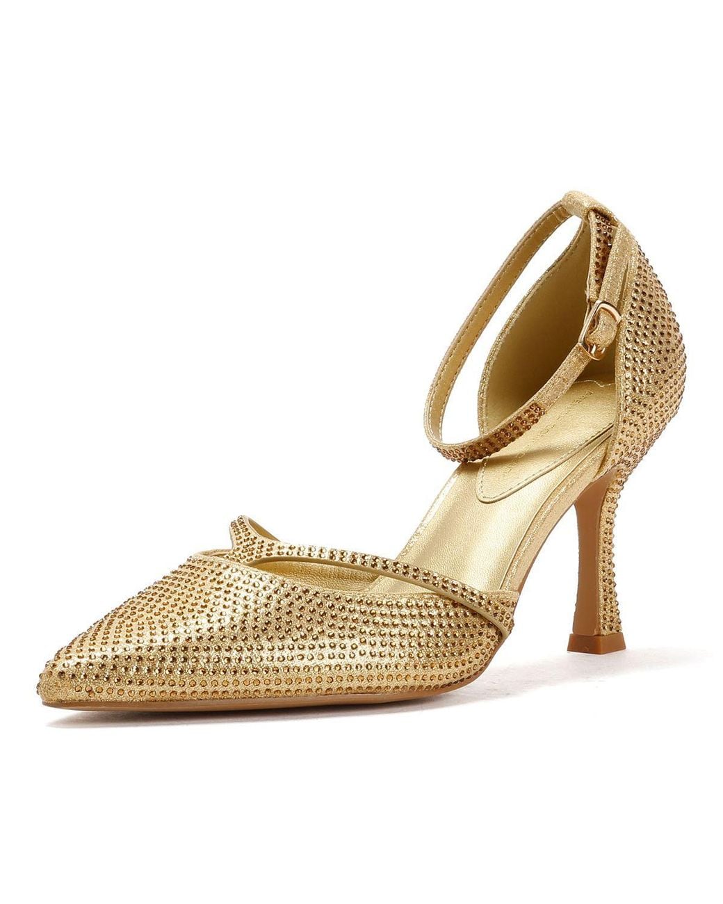 French Connection Metallic Nina Rhinstone Stilleto Heels