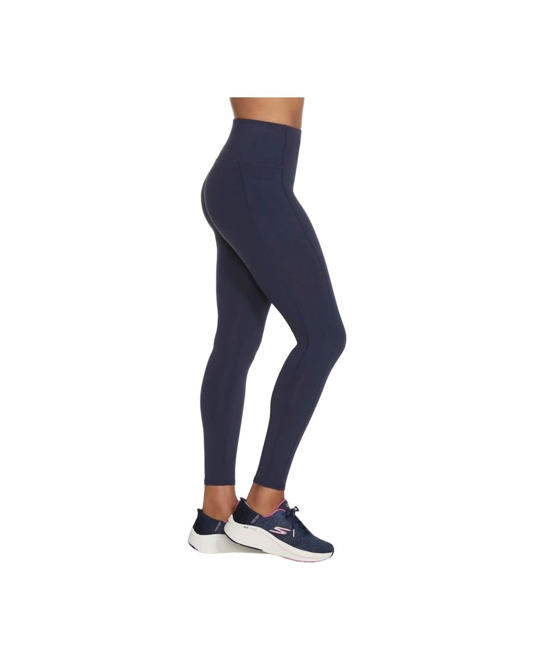 Skechers Blue Gowalk Wear High Waisted Nylon Sports Leggings