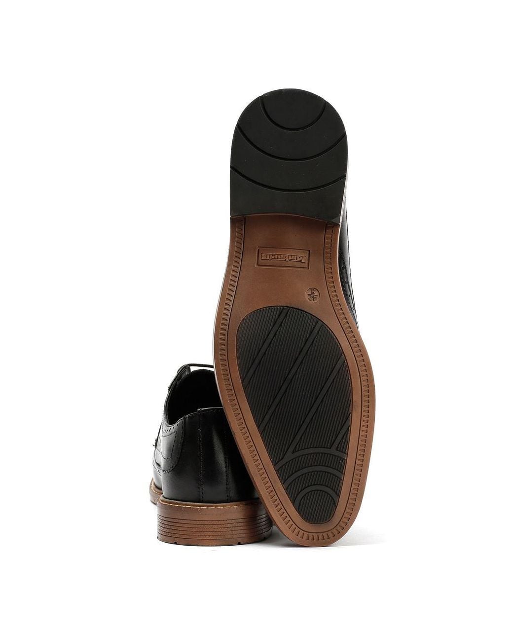 Lambretta Black Stockton Leather Lace-Up Shoes for men