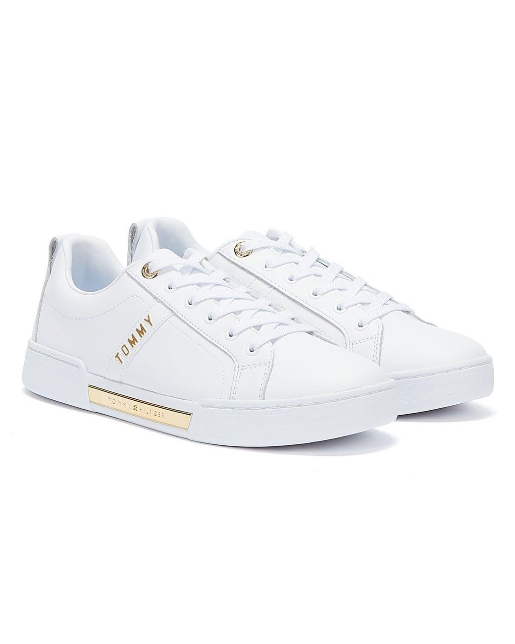 tommy hilfiger womens white trainers