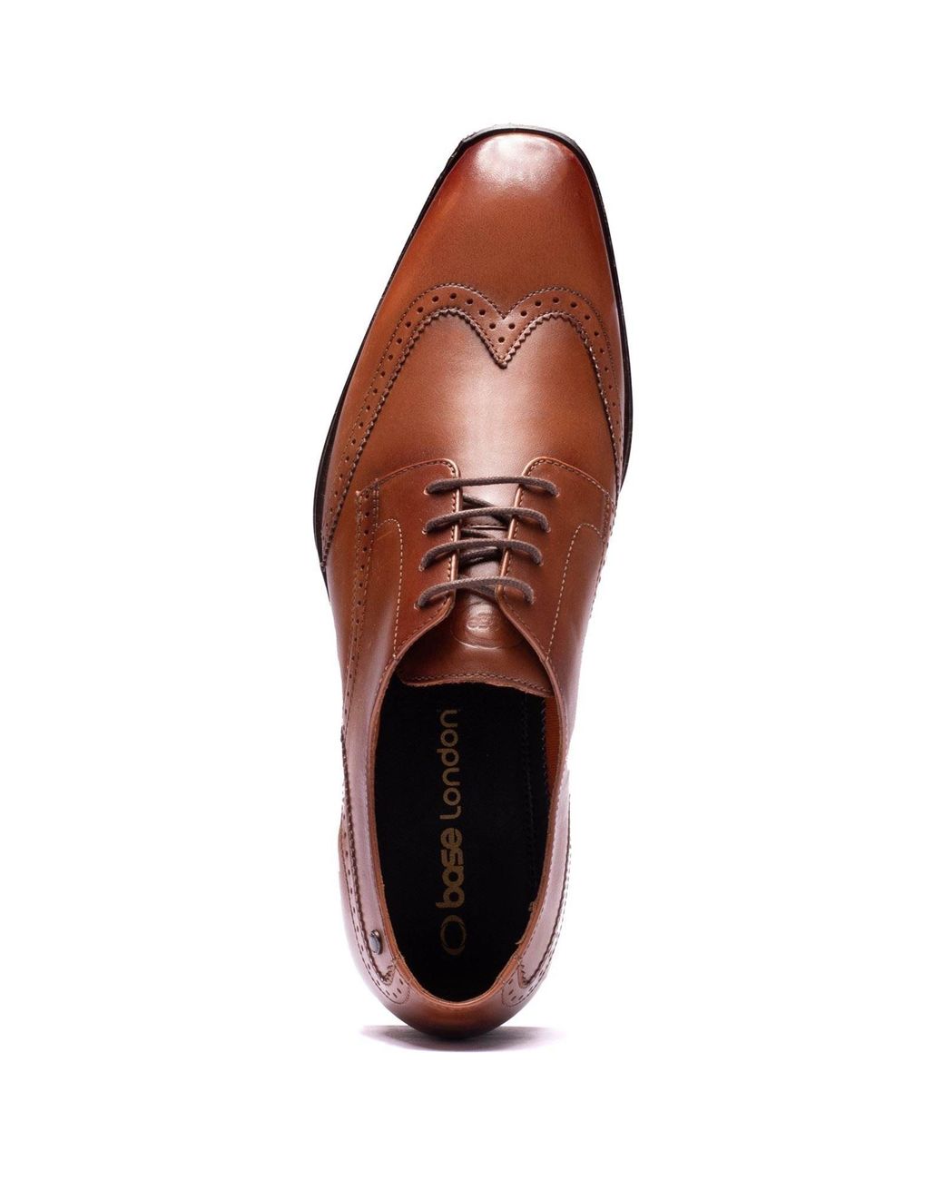 Base London Brown Sloane Leather Brogues Shoes for men