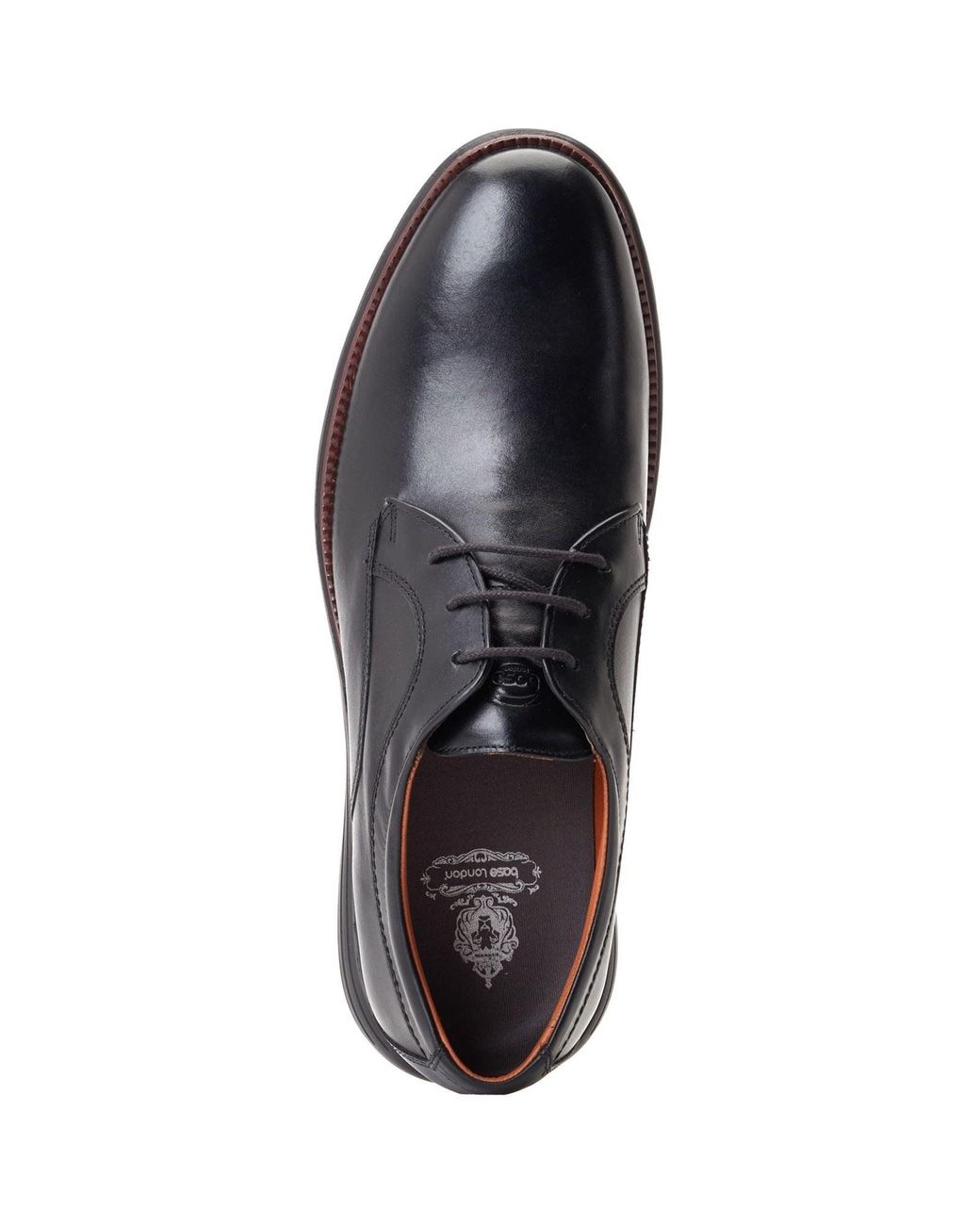 Base London Black Wing Leather Oxford Shoes for men
