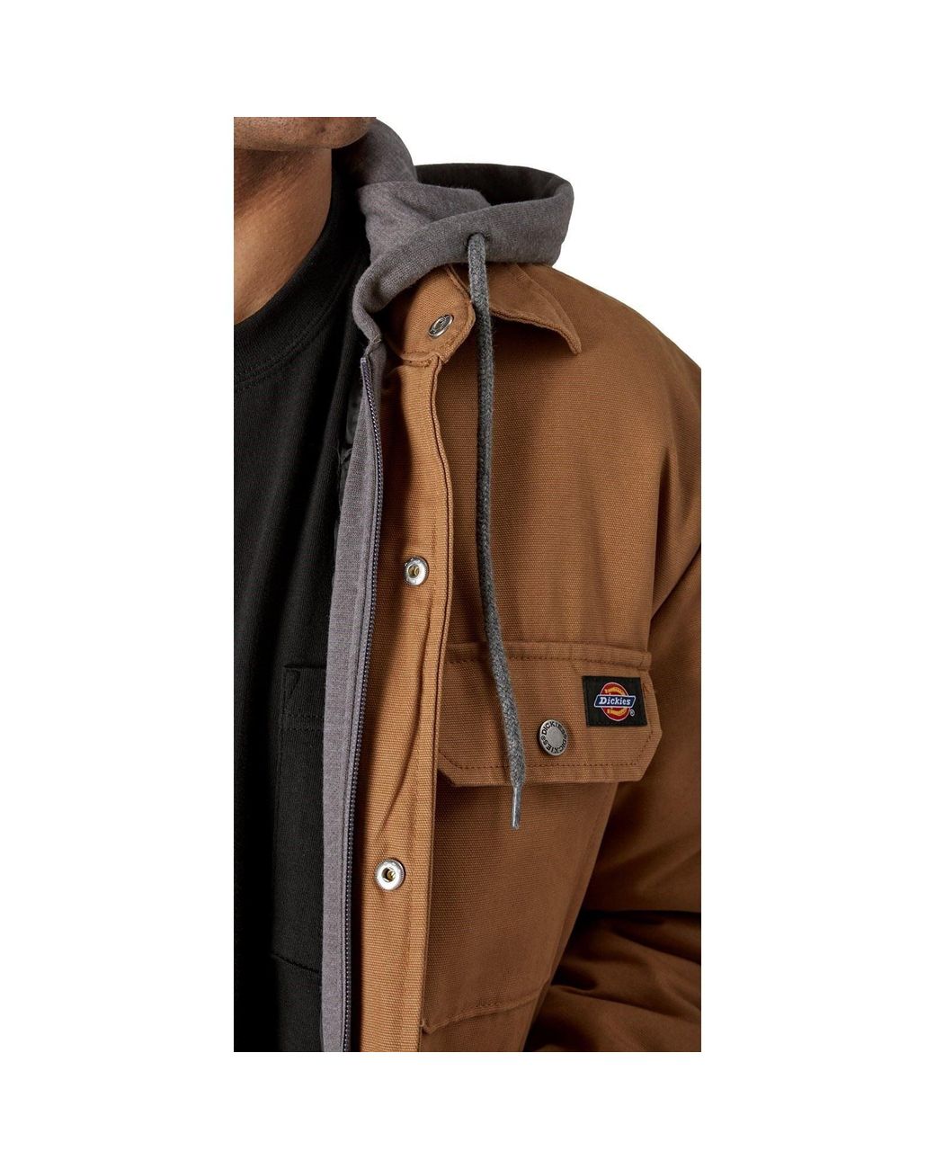 Dickies Brown Duck Shirt Jacket Cotton for men