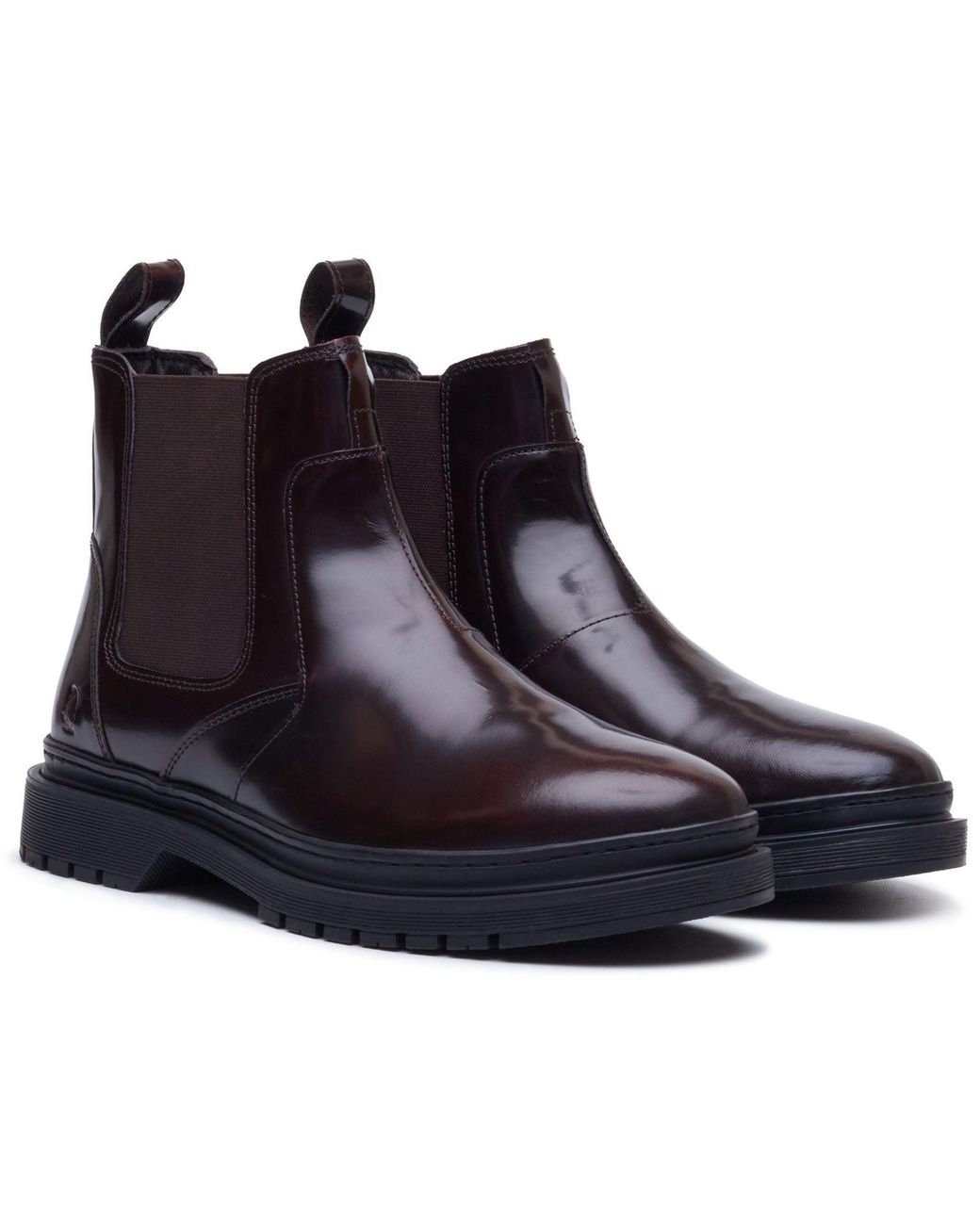 Hush Puppies Blue Jamie Leather Bordeaux Boots for men