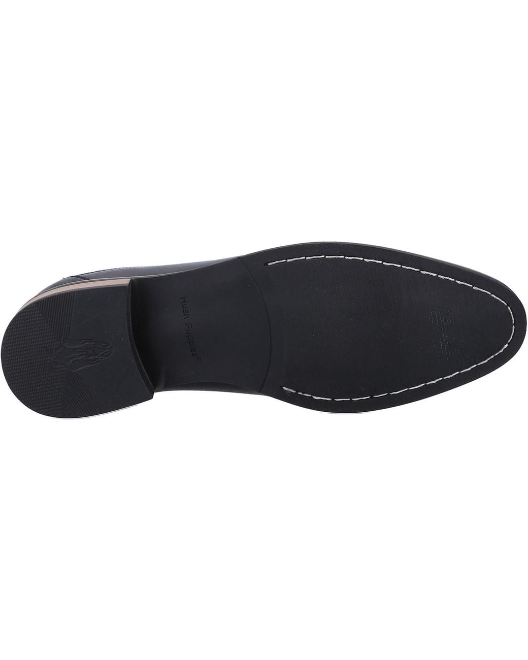 Hush Puppies Black Donovan Leather Slip-On Shoes for men
