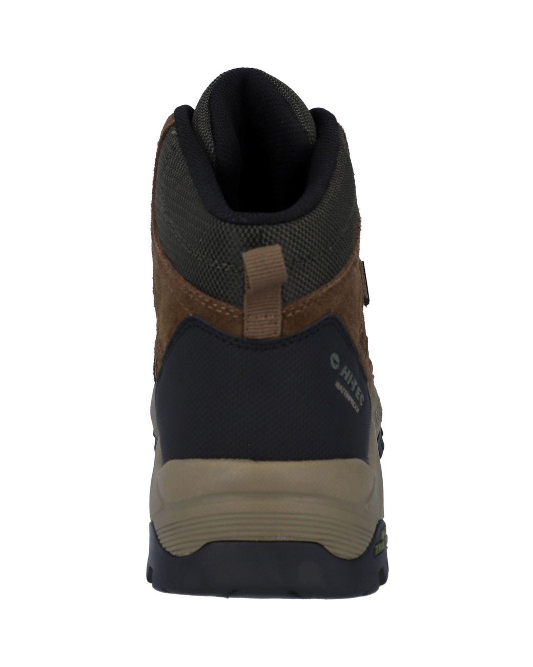 Hi-tec Black Bandera Expedition Mid Wide Leather Smokey/Khaki Hiking Boots for men