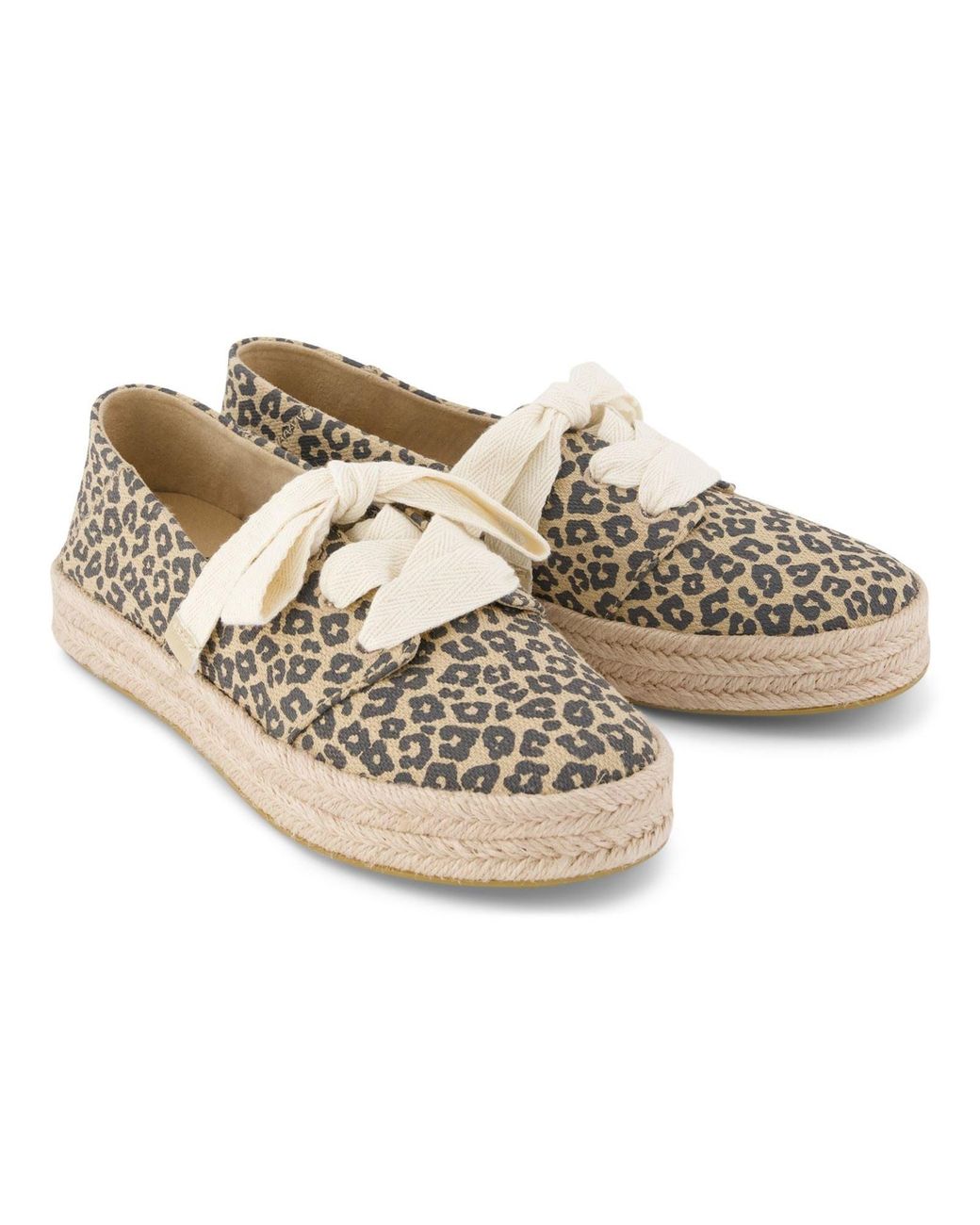 TOMS Natural Carolina Lace Up Cotton Oatmeal Flip Flops
