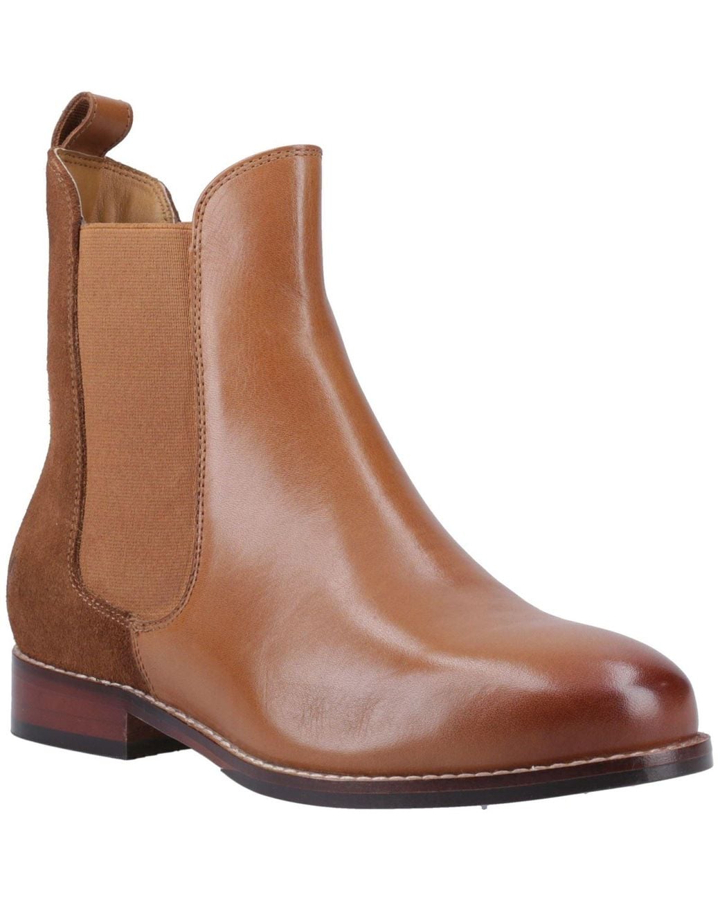 Hush Puppies Brown Colette Leather Flat Chelsea Boots