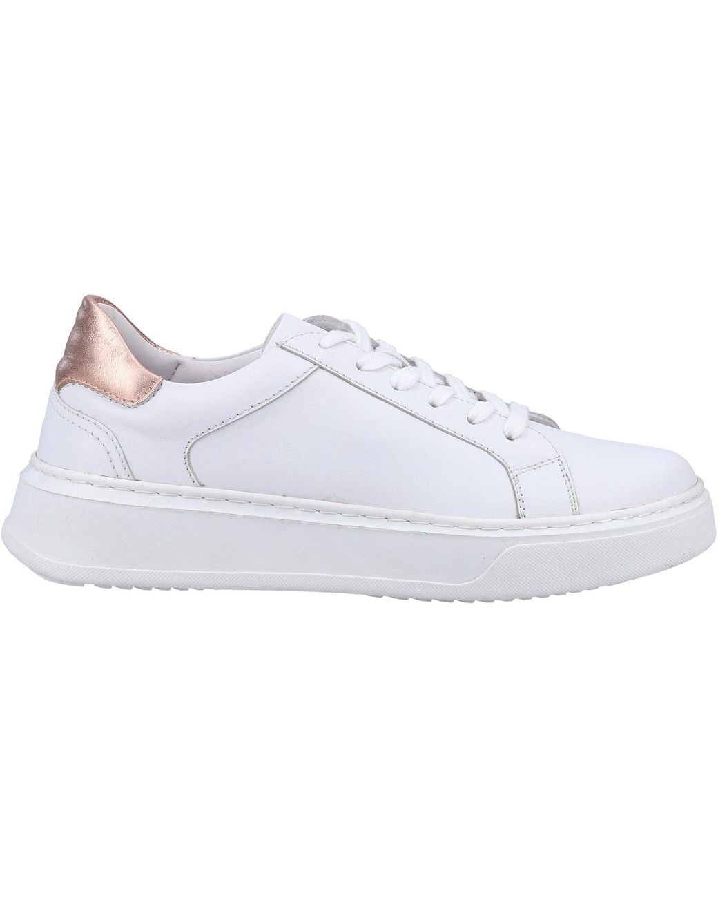 Hush Puppies White Camille Leather Trainers