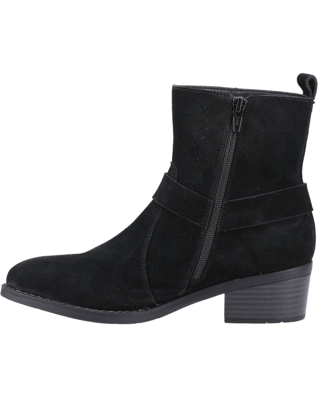 Hush Puppies Black Iria Suede Heeled Ankle Boots