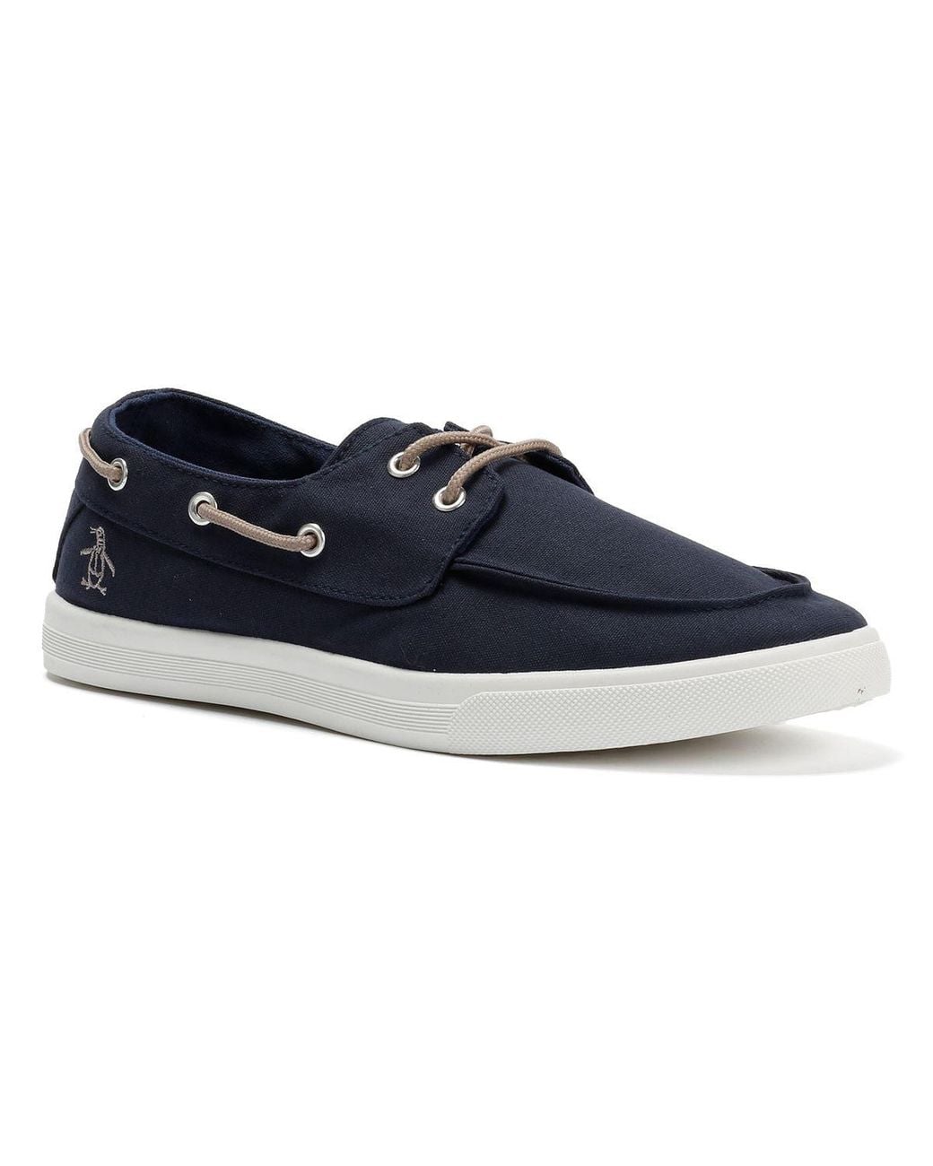 Original Penguin Blue Sailor Canvas Lace-Up Shoes for men