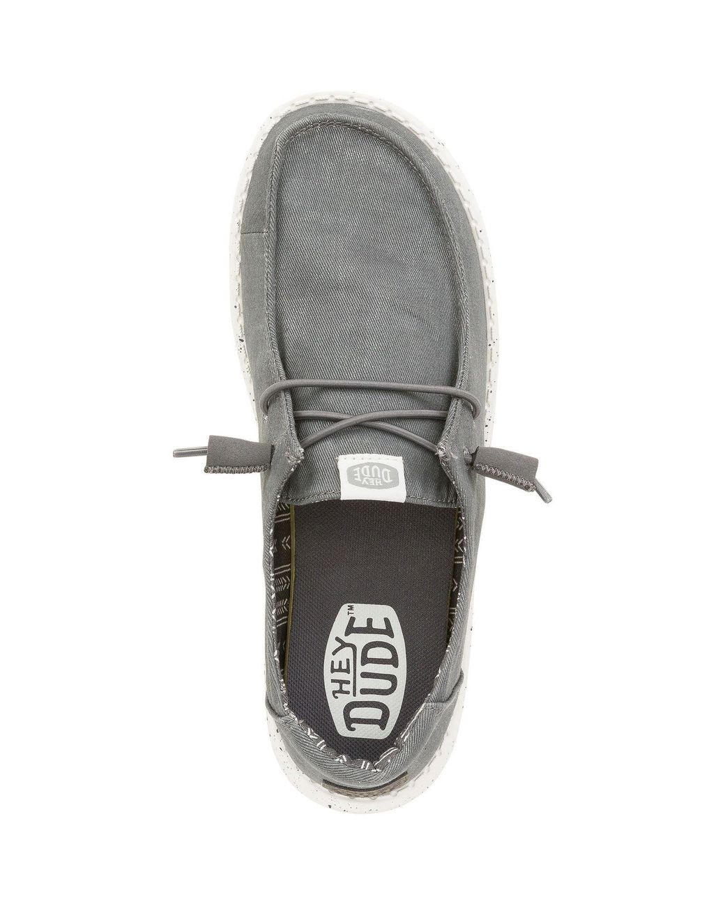 HeyDude Gray Wendy Canvas 100% Cotton Loafers