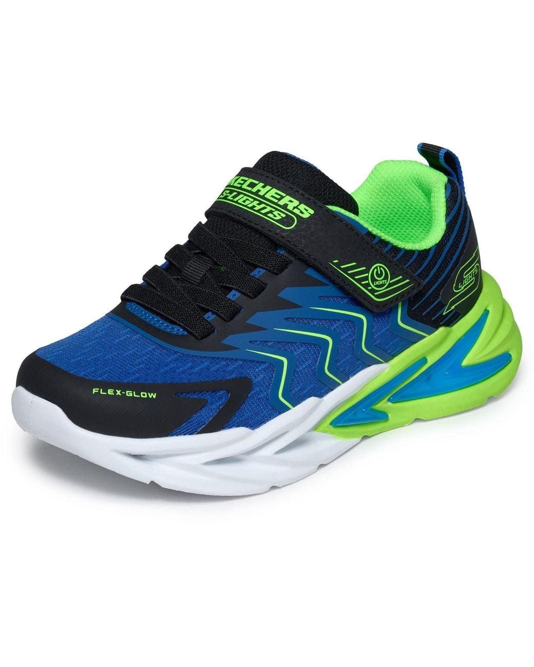 Skechers Blue Flex-Glow Ultra Prism-Pacer & /Lime Trainers
