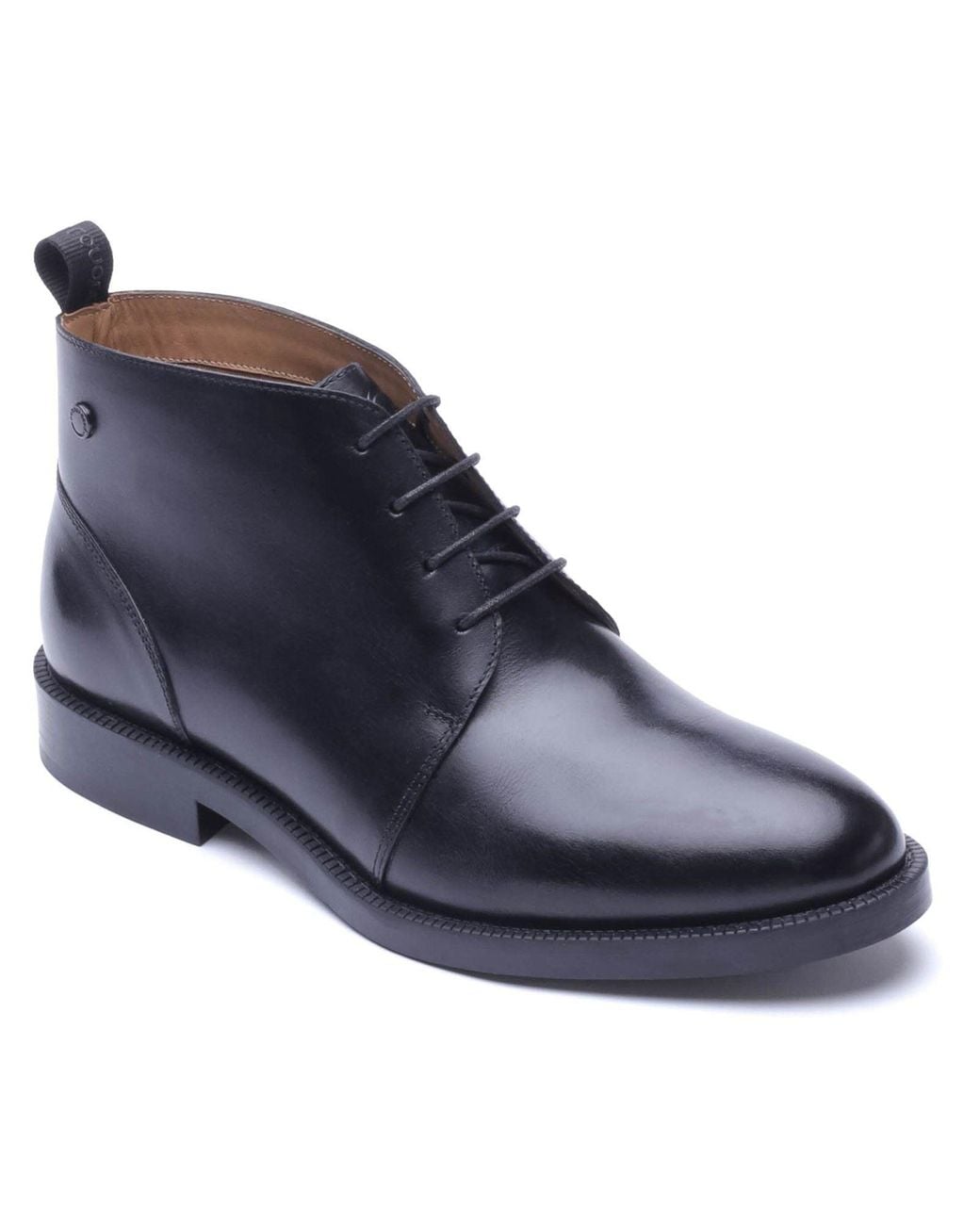 Base London Blue Marco Leather Ankle Boots for men