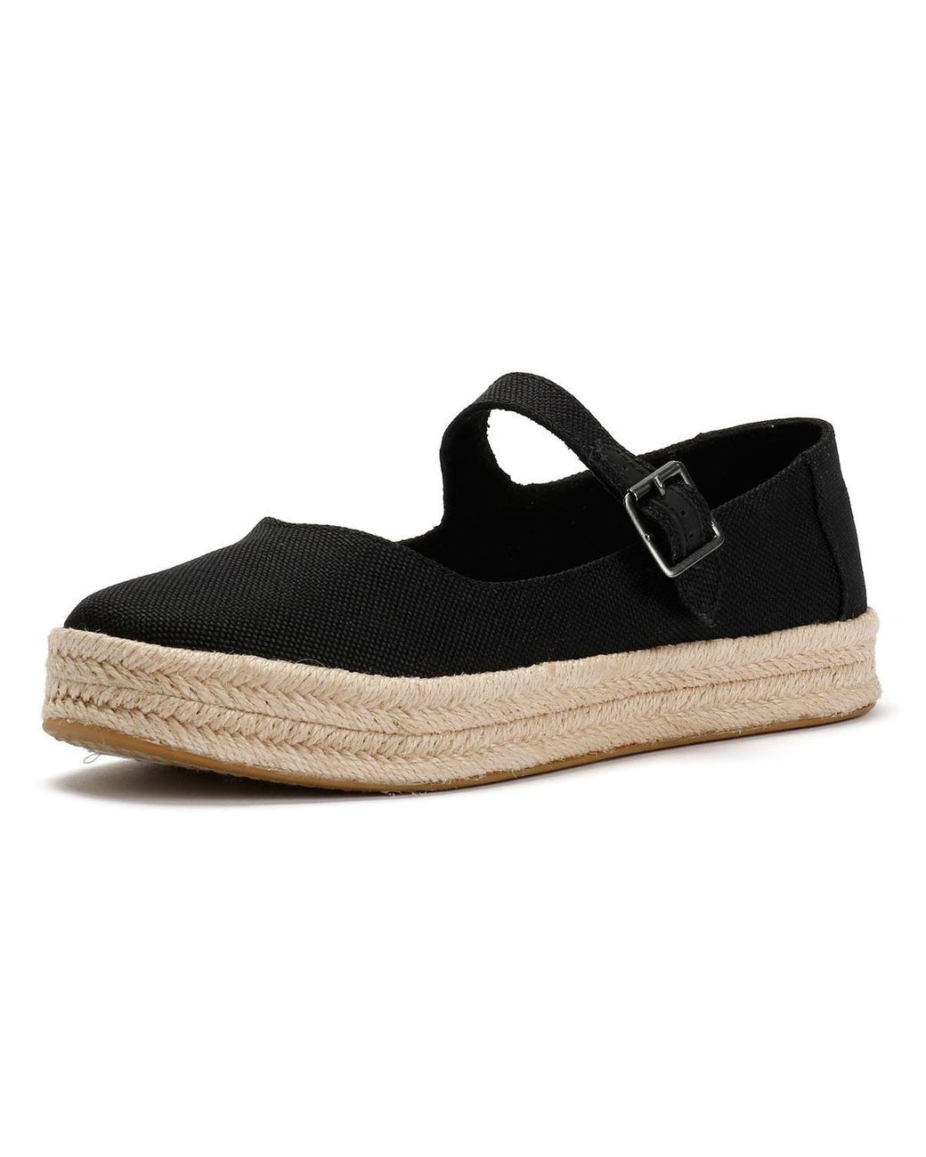 TOMS Black Carolina Mary Jane Textile Espadrilles