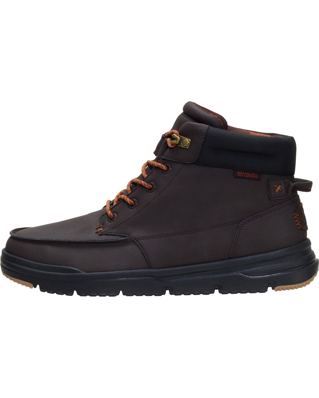 HeyDude Black Bradley Ii Classic Polyurethane Chocolate Torte/Multi Ankle Boots for men