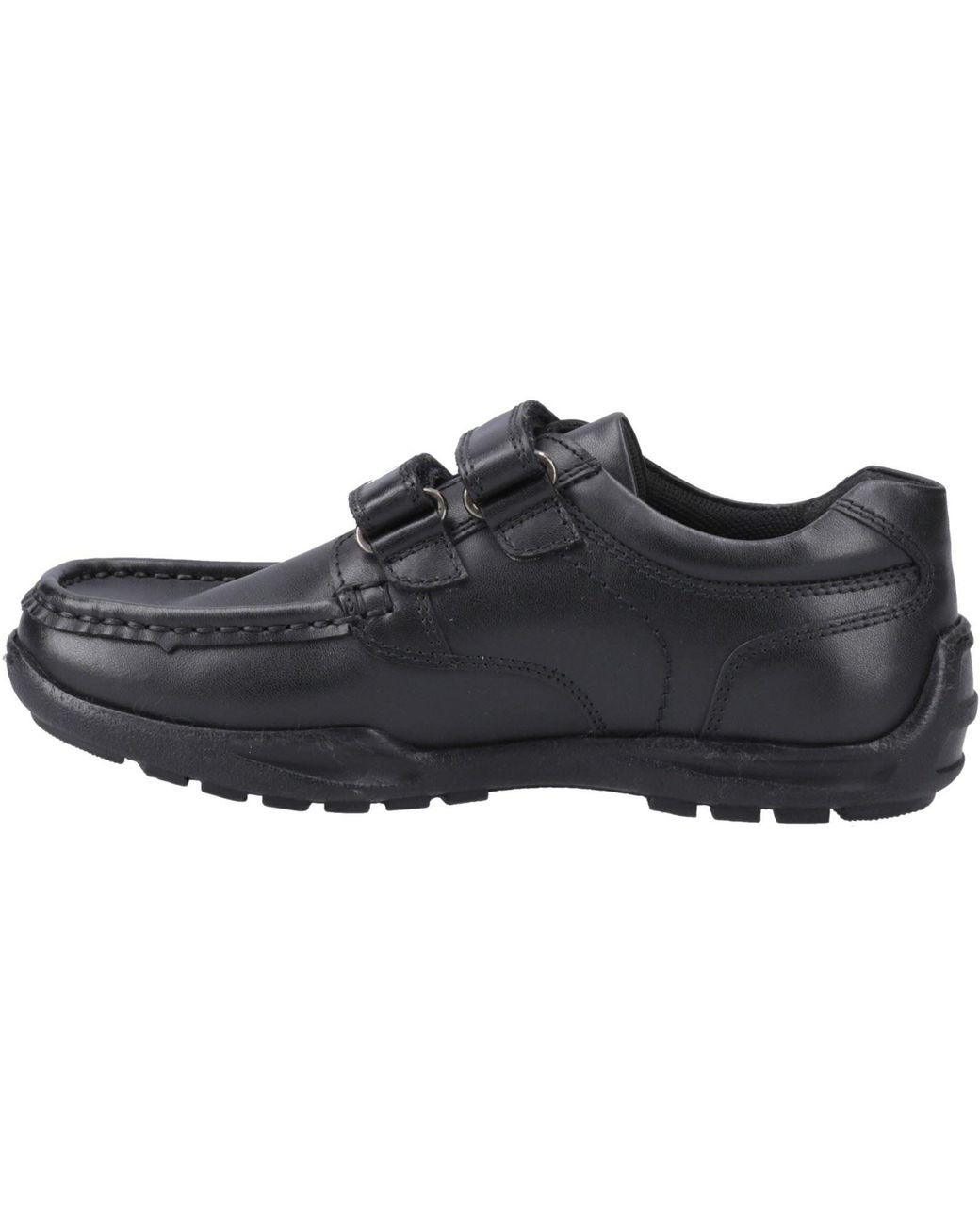 Hush Puppies Black Maddox Leather Moccasins Shoes for men