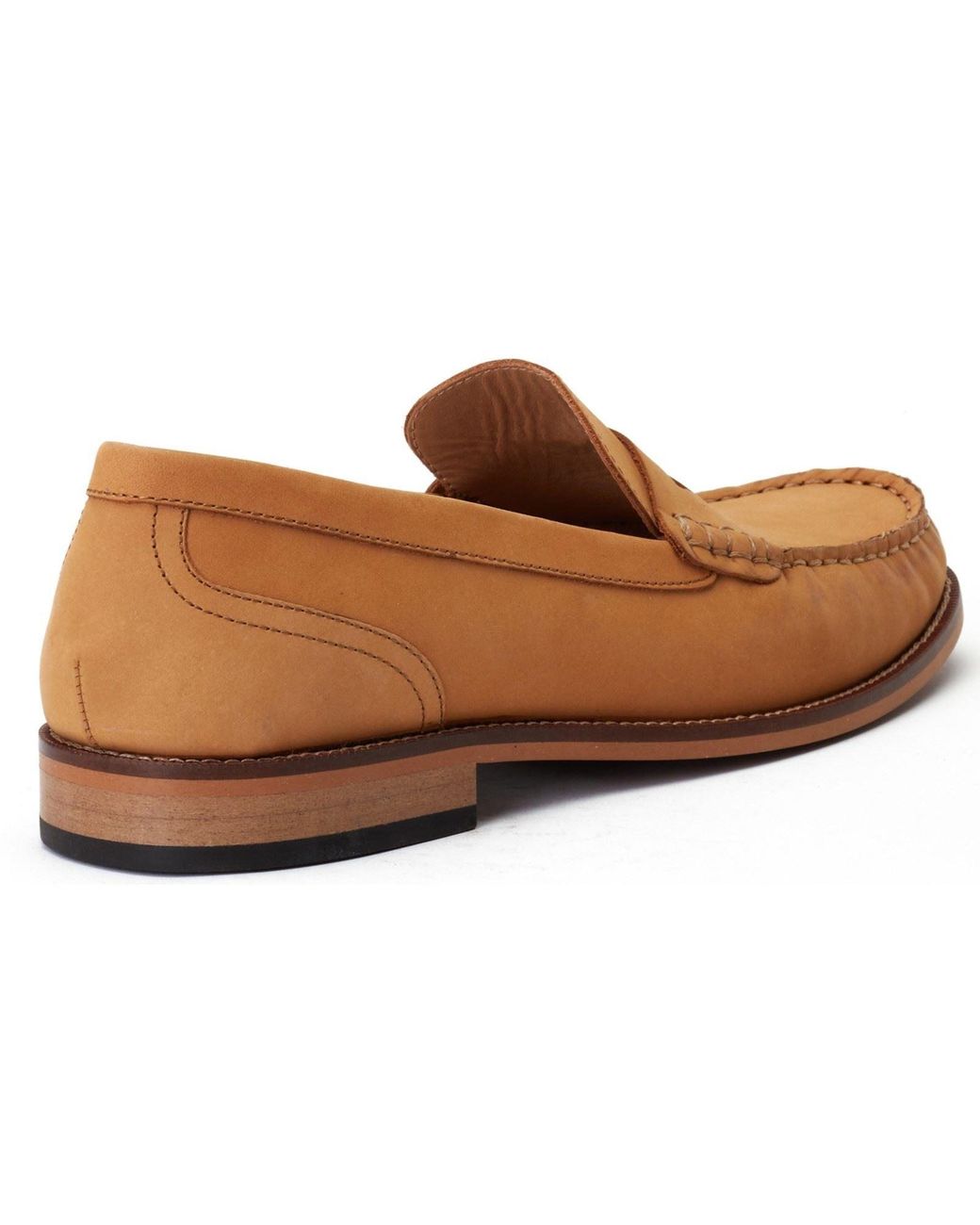 Base London Brown Garfield Leather Burnt Loafers for men