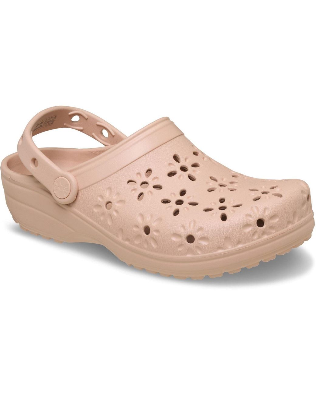 CROCSTM Classic Floral Cut-out Clog Pink Caramel Size 6 Uk / 7 Uk