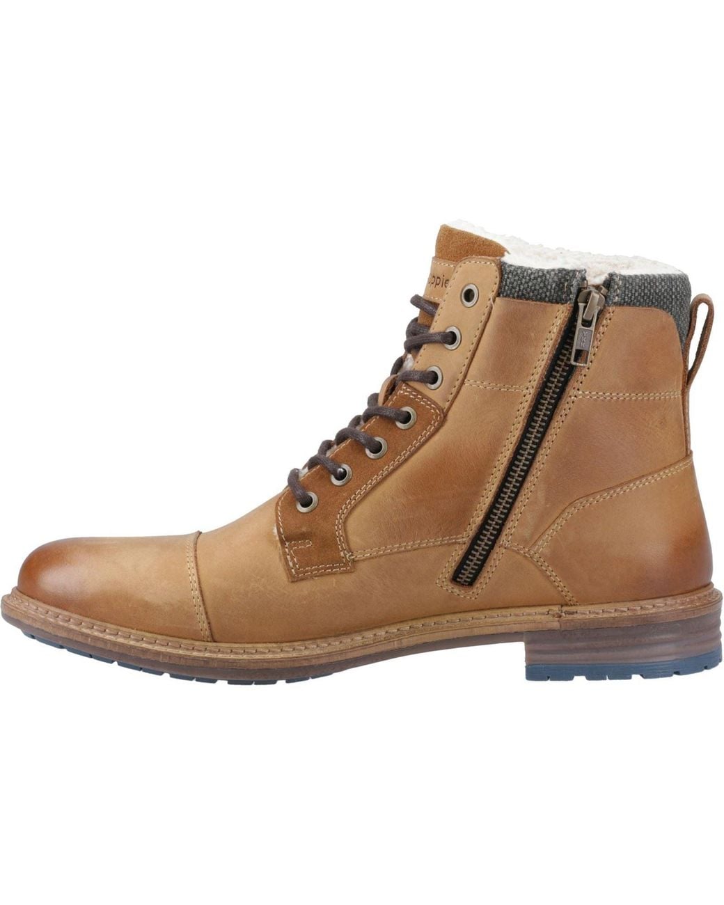 Hush Puppies Brown Jordan Leather Ankle Boots for men