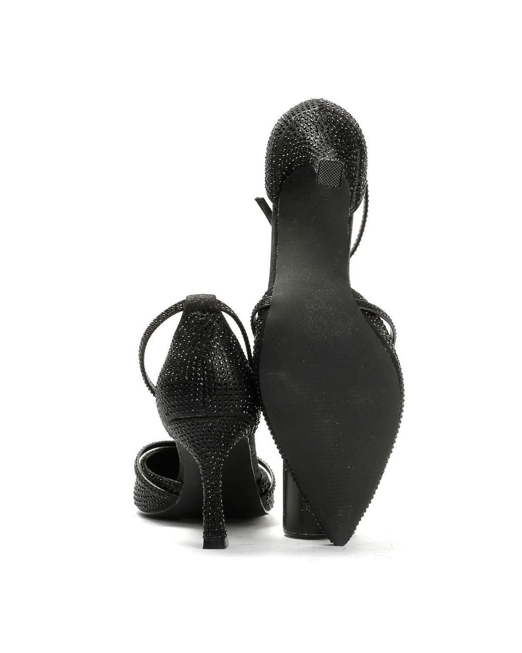 French Connection Black Nina Rhinstone Stilleto Heels
