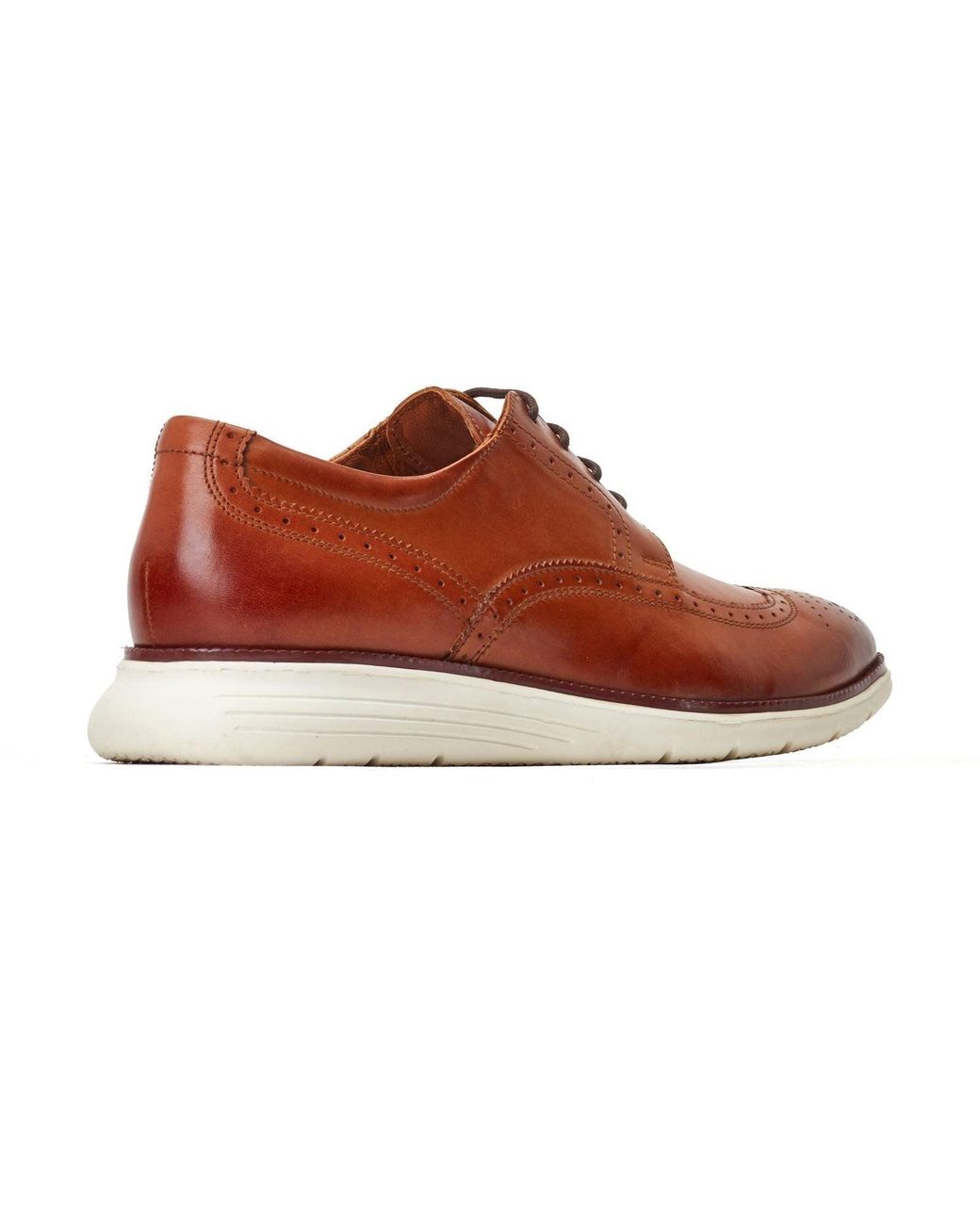 Base London Brown Flight Leather Burnt Brogues Shoes for men
