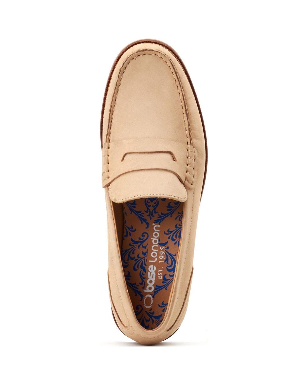 Base London Natural Garfield Leather Sand Standard Loafers for men