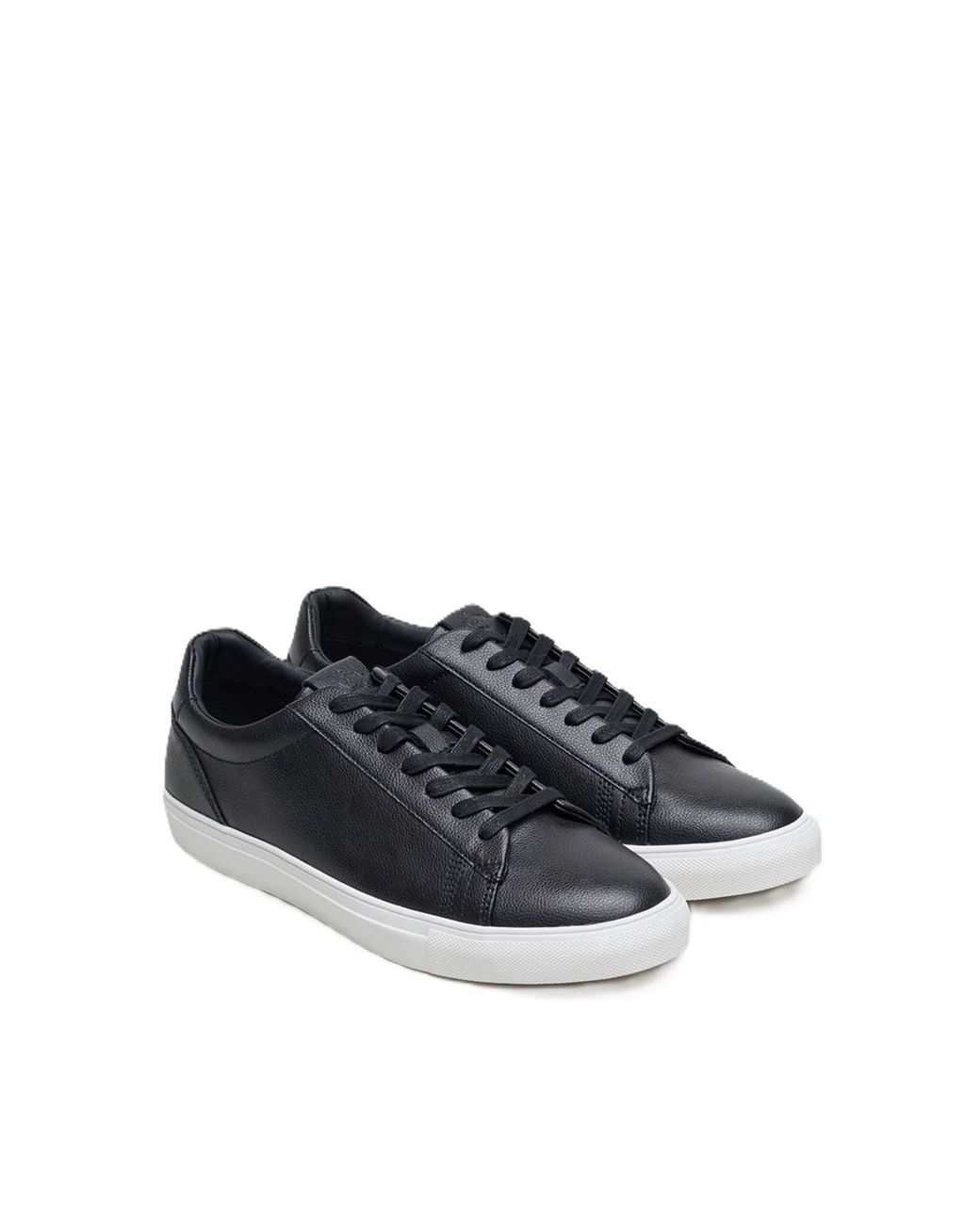Antique Rogue Black Gibbs Leather Trainers for men