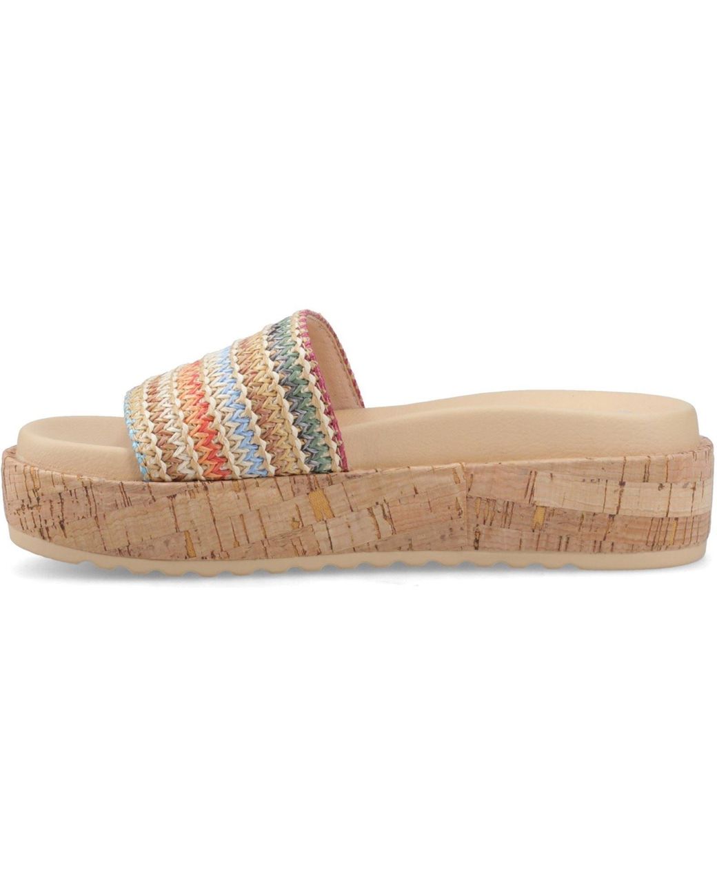 Rocket Dog Natural Faye Alti Raffia Textile Multicoloured Sandals