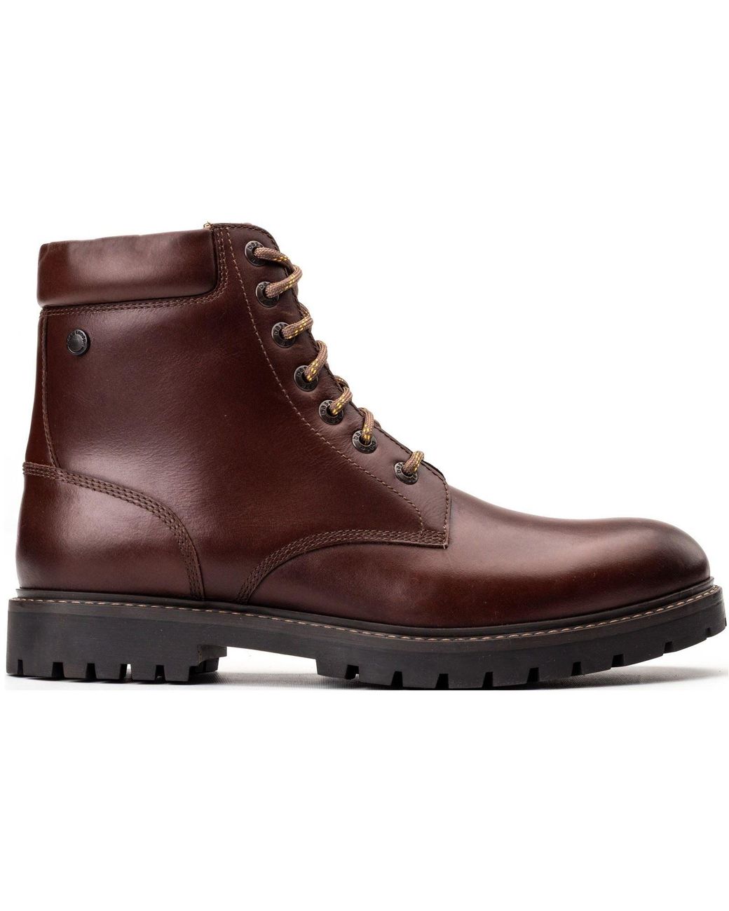 Base London Brown Nickel Leather Ankle Boots