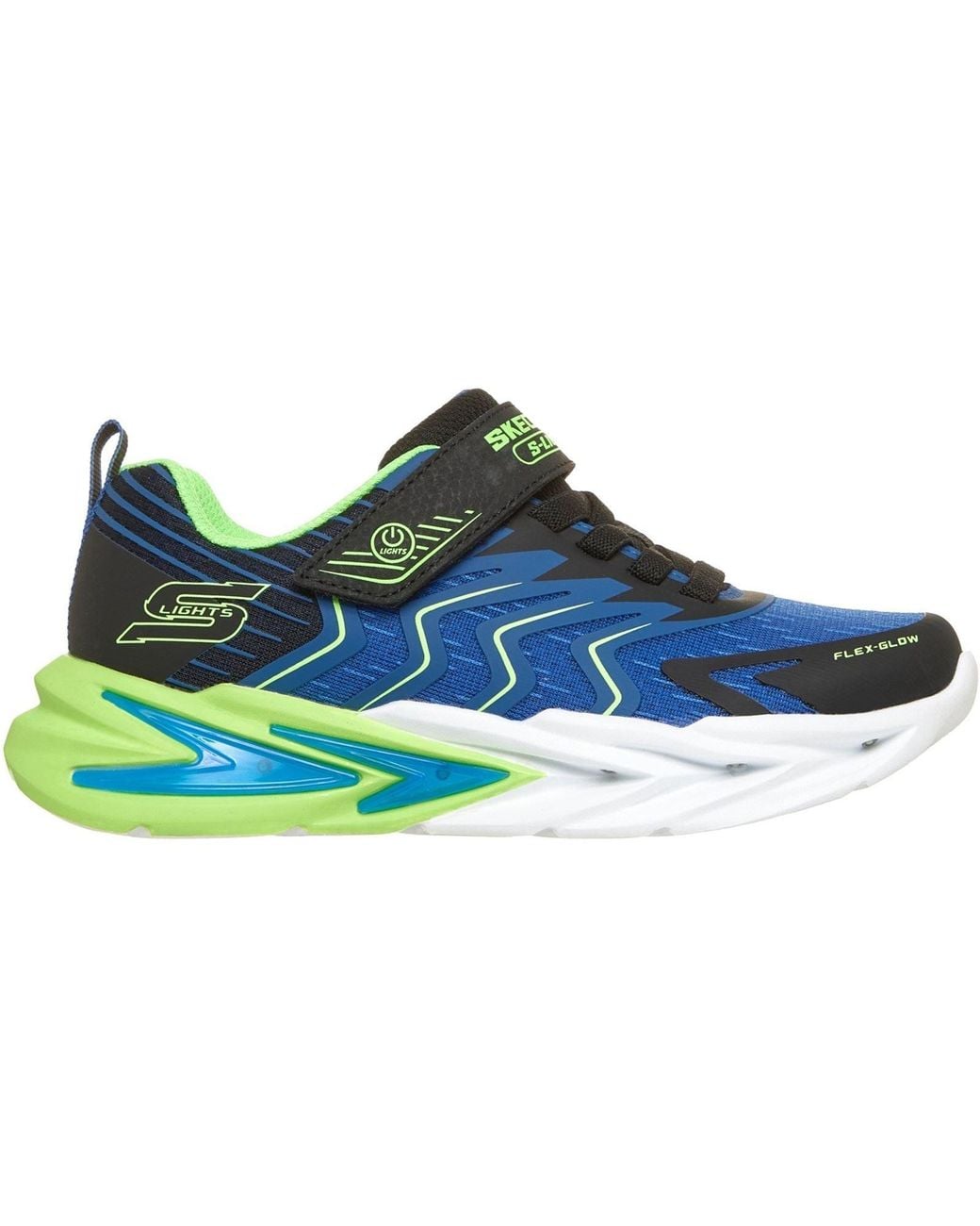Skechers Blue Flex-Glow Ultra Prism-Pacer & /Lime Trainers