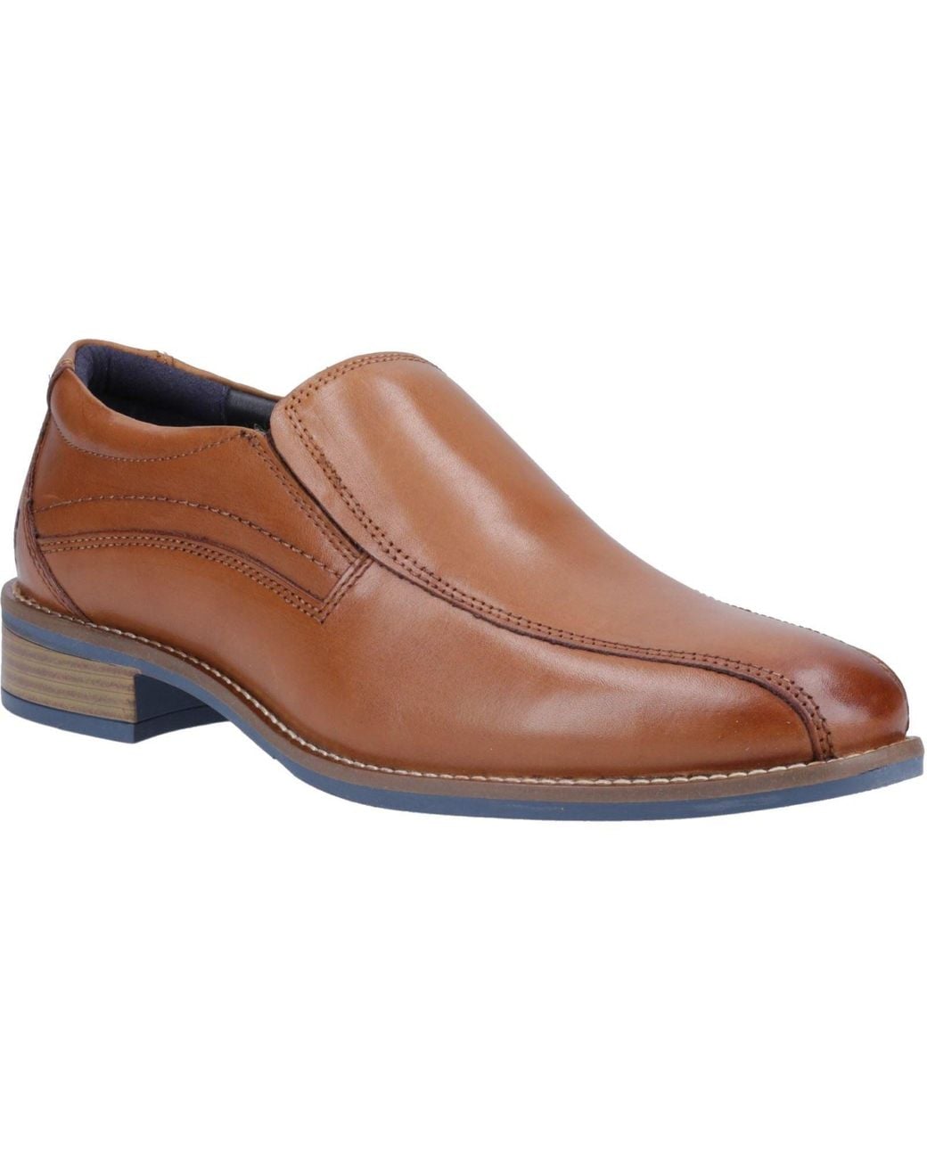 Hush Puppies Brown Donovan Leather Slip-On Shoes for men