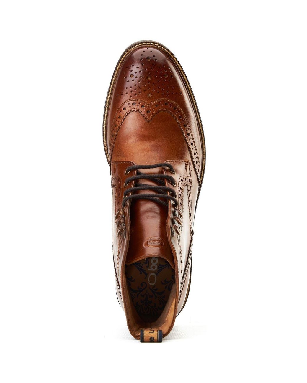 Base London Brown Bristol Leather Burnt Brogues Shoes